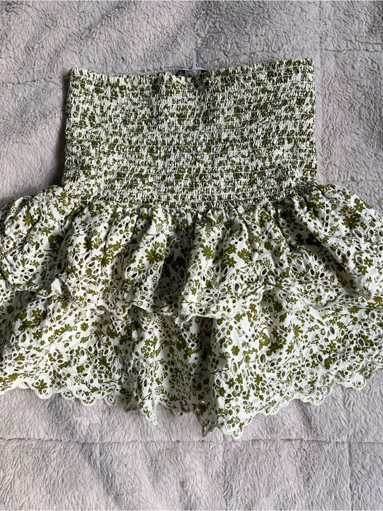Zara Dresses & Skirts - Cottage Core Zara Coquette Drop Waist Smocked Ruffle Mini Skirt Boho